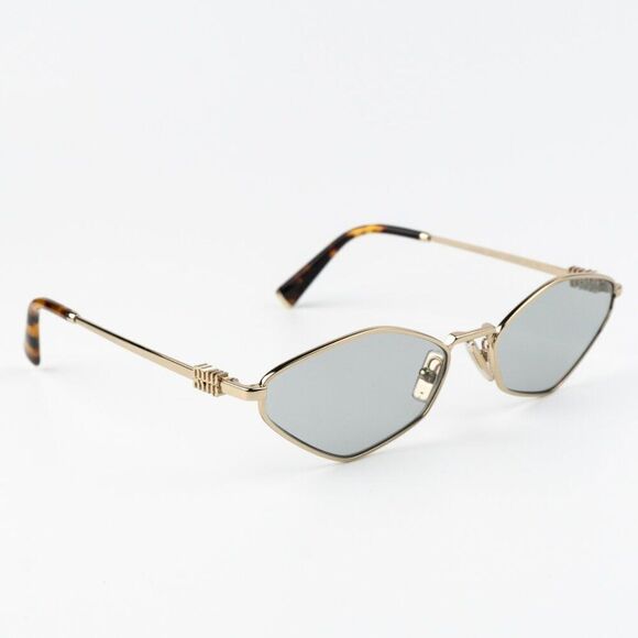 NEW Miu Miu MU56ZS ZVN50K REGARD Pale Gold Grey Geometric Unisex Sunglasses main image 12